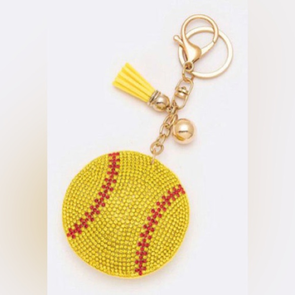 Baseball & Softball Rhinestone Key Chains - Picture 4 of 7